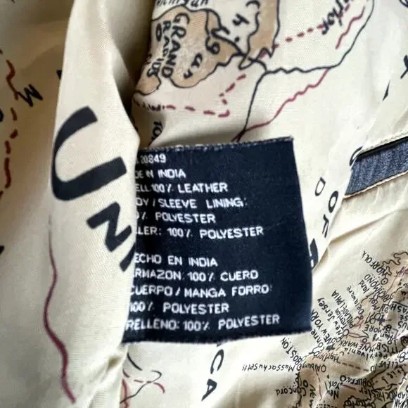 Vintage Flyer’s Leather Bomber Jacket Type A-2 US Army Air Force Men's L Map